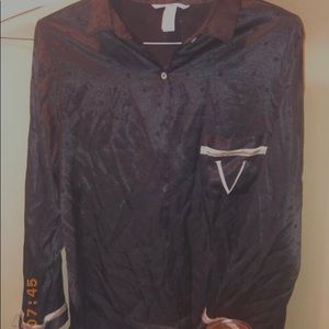 Victoria secret Black poky dot sleep wear top